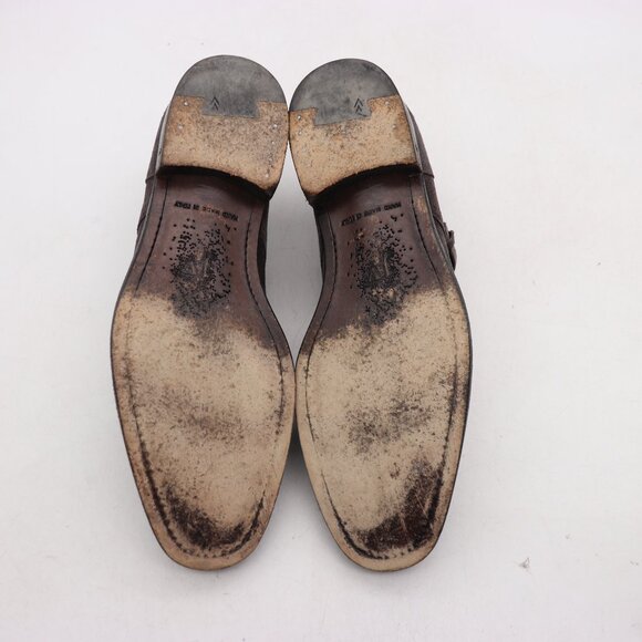 John Varvatos Men\'s Size UK 10 Gray Suede Double Monk Strap Hand made Italy